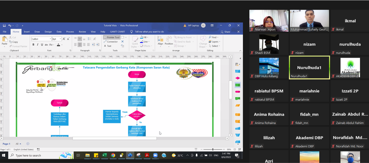 carta organisasi visio